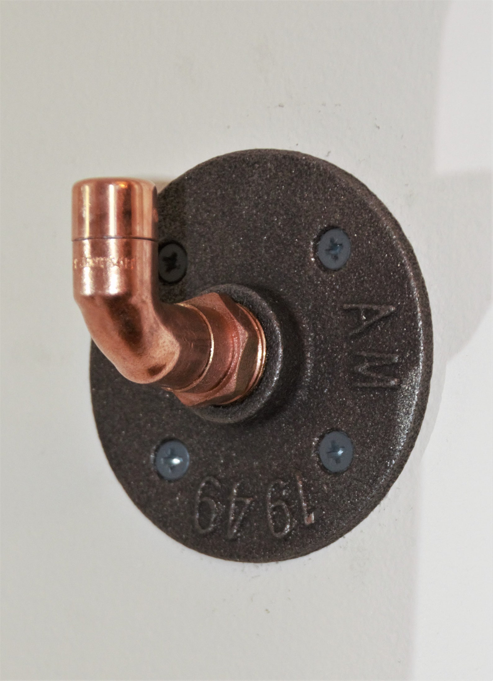 Industrial Copper Pipe Wall Hook Etsy