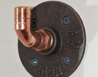 Industrial Copper Pipe Wall Hook