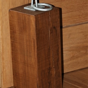 Solid Oak Wooden Door Stops with Metal Ring, Handmade, House Warming, Anniversary, Wedding Gift image 7