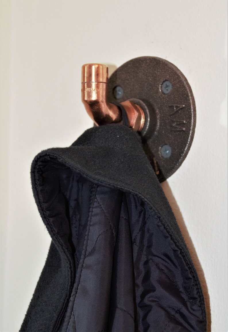 Industrial Copper Pipe Wall Hook Etsy