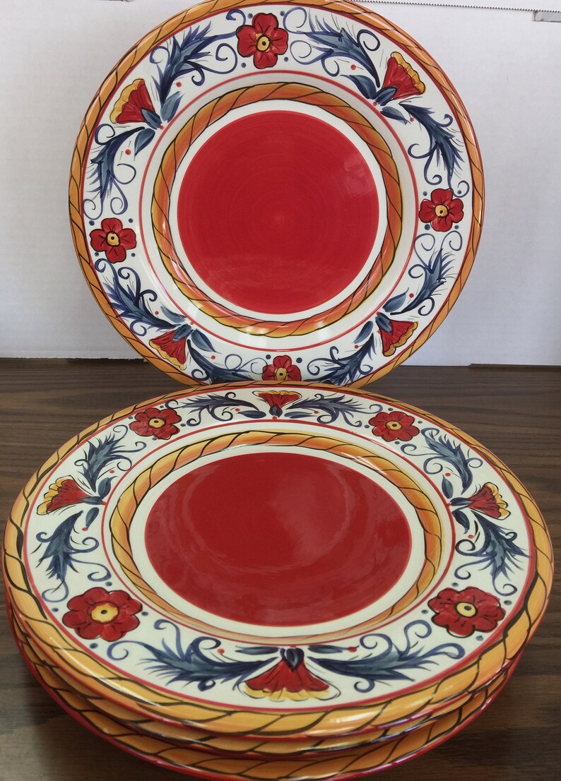 Tabletops Gallery italiano 4 DINNER PLATES Etsy UK