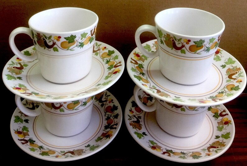 Noritake Progression China 4 CUP and SAUCER SETS Etsy