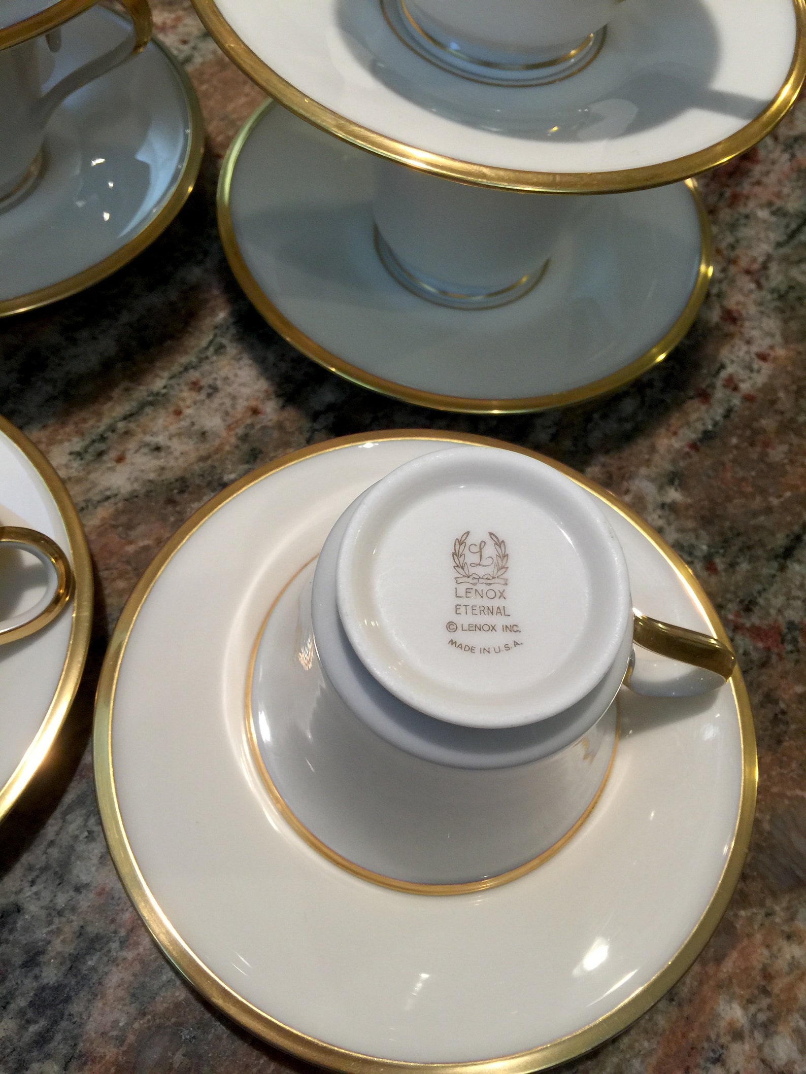 Lenox eternal 10 Sets CUPS & SAUCERS Etsy