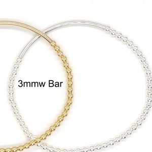 Gold Bar Bracelet, Silver Tube Bracelet, Tube Bracelet, Silver Tube Bracelet, Sterling Silver Bead Bracelet | Silver Bar Bracelet