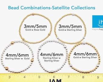 Gold Filled Bead Bracelet with multiple size beads, Gold and silver combination bracelet, Gold and Silver Bracelet, Cape Cod Bracelet, Gift