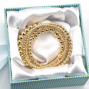 Gold Bead Bracelet 2mm 3mm 4mm 5mm 6mm 7mm 14k Gold Bead Bracelet Gold Bead Bracelet Gold Ball Bracelet Gold Filled Beaded Bracelet image 10