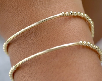 Gold Bar Bracelet, Silver Tube Bracelet, Tube Bracelet, Silver Tube Bracelet, Sterling Silver Bead Bracelet | Silver Bar Bracelet