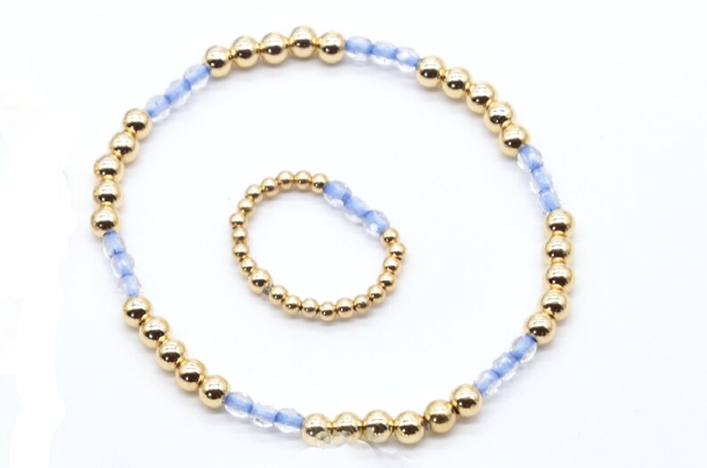 Stretch Bracelet Stack mother/'s day gift Ring and Bracelet Stretch Gift Bracelet stack mom gift Bracelet and Ring Gift Set
