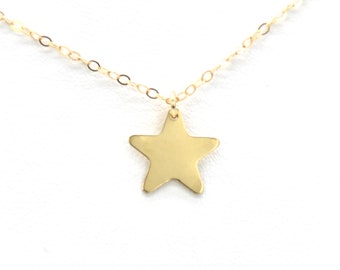 Gold star pendant necklace, Gold Star gold filled necklace, gold filled necklace, dainty necklace, Valentine Necklace, Heart Necklace