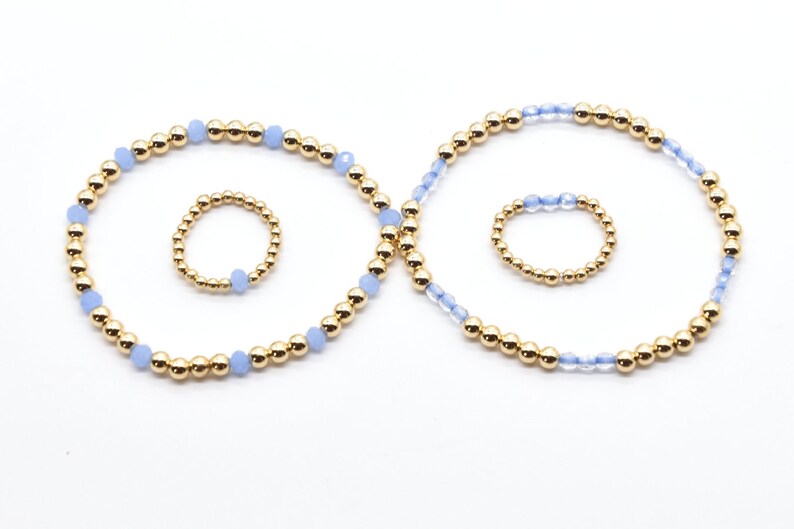 Stretch Bracelet Stack mother/'s day gift Ring and Bracelet Stretch Gift Bracelet stack mom gift Bracelet and Ring Gift Set