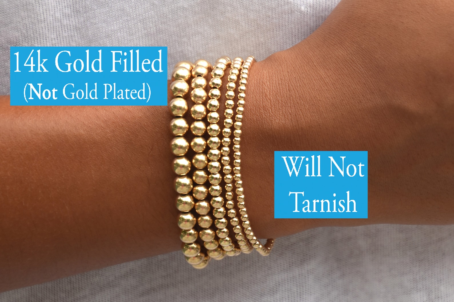 Gold Bead Bracelet 2mm 3mm 4mm 5mm 6mm 7mm 14k Gold Bead Bracelet Gold ...