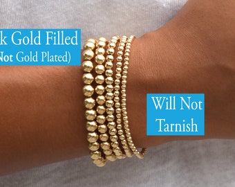 Gold Bead Bracelets- Custom Listing for Lynnzi  | Gold Bead Bracelets | Gold Ball Bracelet | Gold Filled Beaded Bracelet