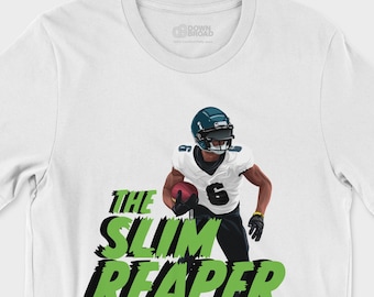 Das schlanke Sensenmann Adler-Shirt | DeVonta Smith Philadelphia Football Tee | Philly Eagles Fan Geschenk