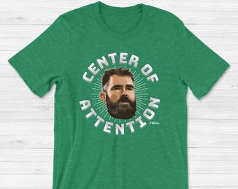 Camiseta unisex de manga corta Kelce, centro de atención / Camiseta Jason Kelce de los Eagles / Camiseta de los Philadelphia Eagles