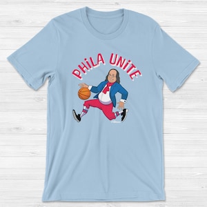 Philadelphia 76ers Phila Unite Unisex Short Sleeve Tee | Ben Franklin T-shirt | Vintage Sixers shirt | Philadelphia Basketball Shirt