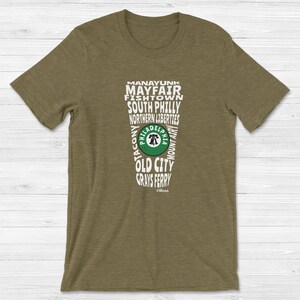 Philly Neighborhood Coffee Unisex Short Sleeve Tee | Philly T-shirt | Coffee Shirt | Philadelphia Neighborhood Shirt | Funny Philly Tee