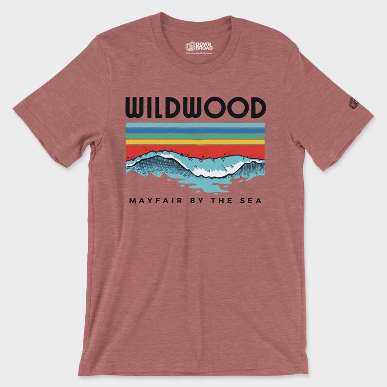 Wildwood Mayfair T-Shirt | Northeast Philly Tee | Jersey Shore Wildwood Shirt | Mayfair by the Sea Tee Heather Mauve