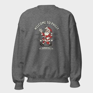 Santa Snowball Crewneck | Philadelphia Football Christmas Sweatshirt Graphite Heather