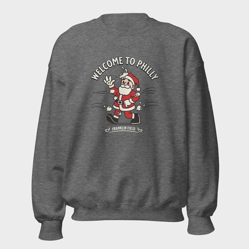 Santa Snowball Crewneck | Philadelphia Football Christmas Sweatshirt Graphite Heather
