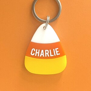 Halloween Candy Corn Dog Tag | Acrylic Dog Tag | Personalized Pet Tag | Pet Id Tag | Dog Tag | Acrylic Cat Tag