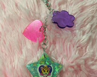 Tiger King (lisa frank) keychain
