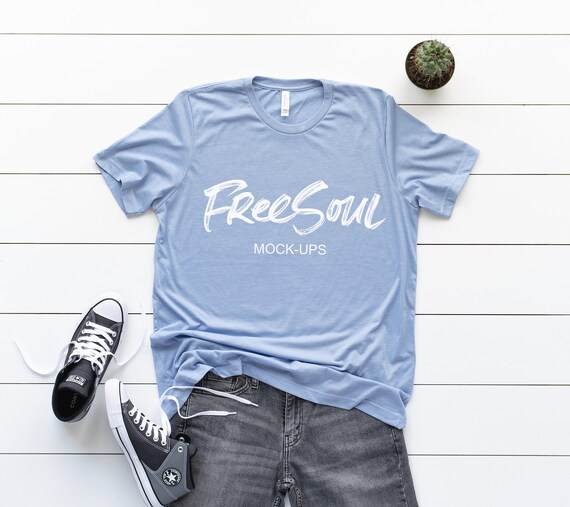 Download Free Mens T-Shirt Flat Lay Mens Mockup Bella Canvas 3001 (PSD) - Best 4132+ Realistic 3D Mockups ...