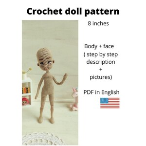Amigurumi Doll Pattern in English DIY 8 inches