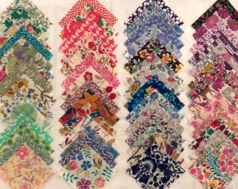 36 Liberty Fabric Scraps 2.5" Squares Patchwork Charms RAINBOW MUTLICOLOUR Quilting Sew Crafts