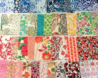 36 Liberty Tana Lawn Fabric Scraps 3"x 3" Charm Squares Patchwork Quilting MULTICOLOURS