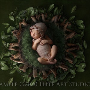 Woodland Newborn Digital Backdrop Unisex
