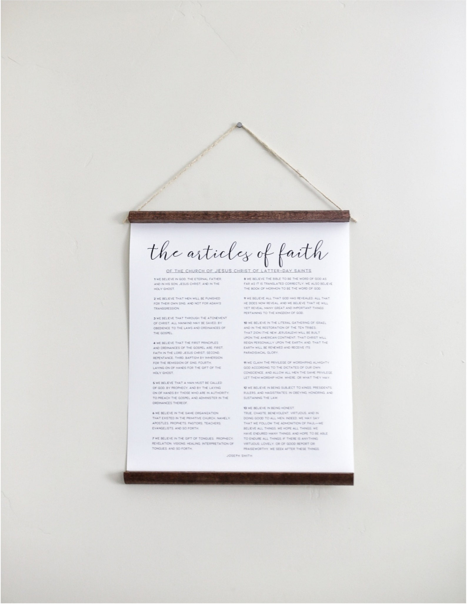 LDS Articles of Faith Print, LDS Decor Print, Printable Art, LDS ...