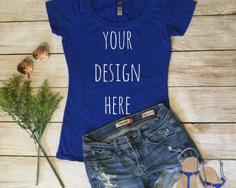 Download Free Next Level Ladies' Perfect Scoop Mockup PSD Template