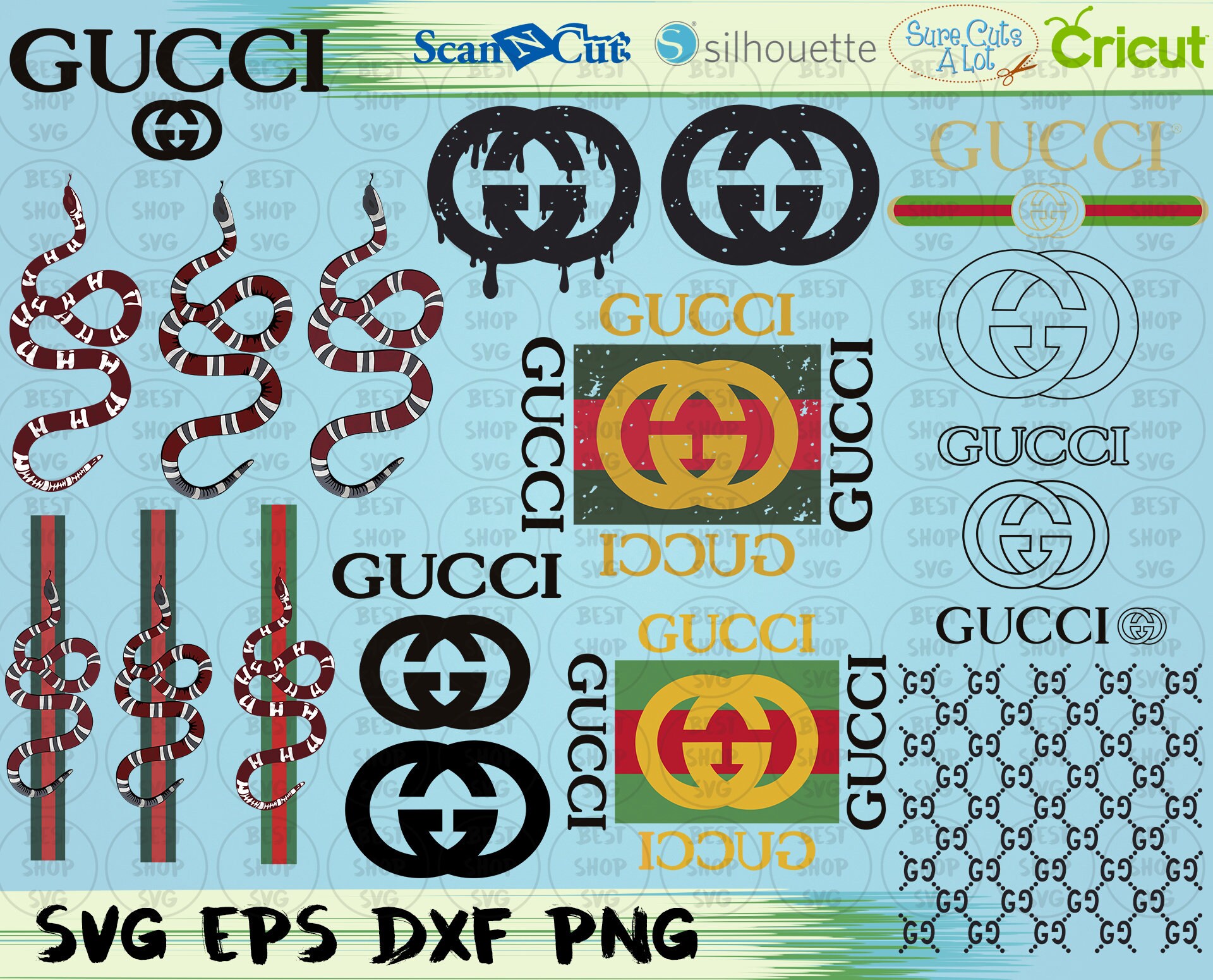 Gucci svg Gucci clipart 18 Logo Files Gucci logo Gucci | Etsy