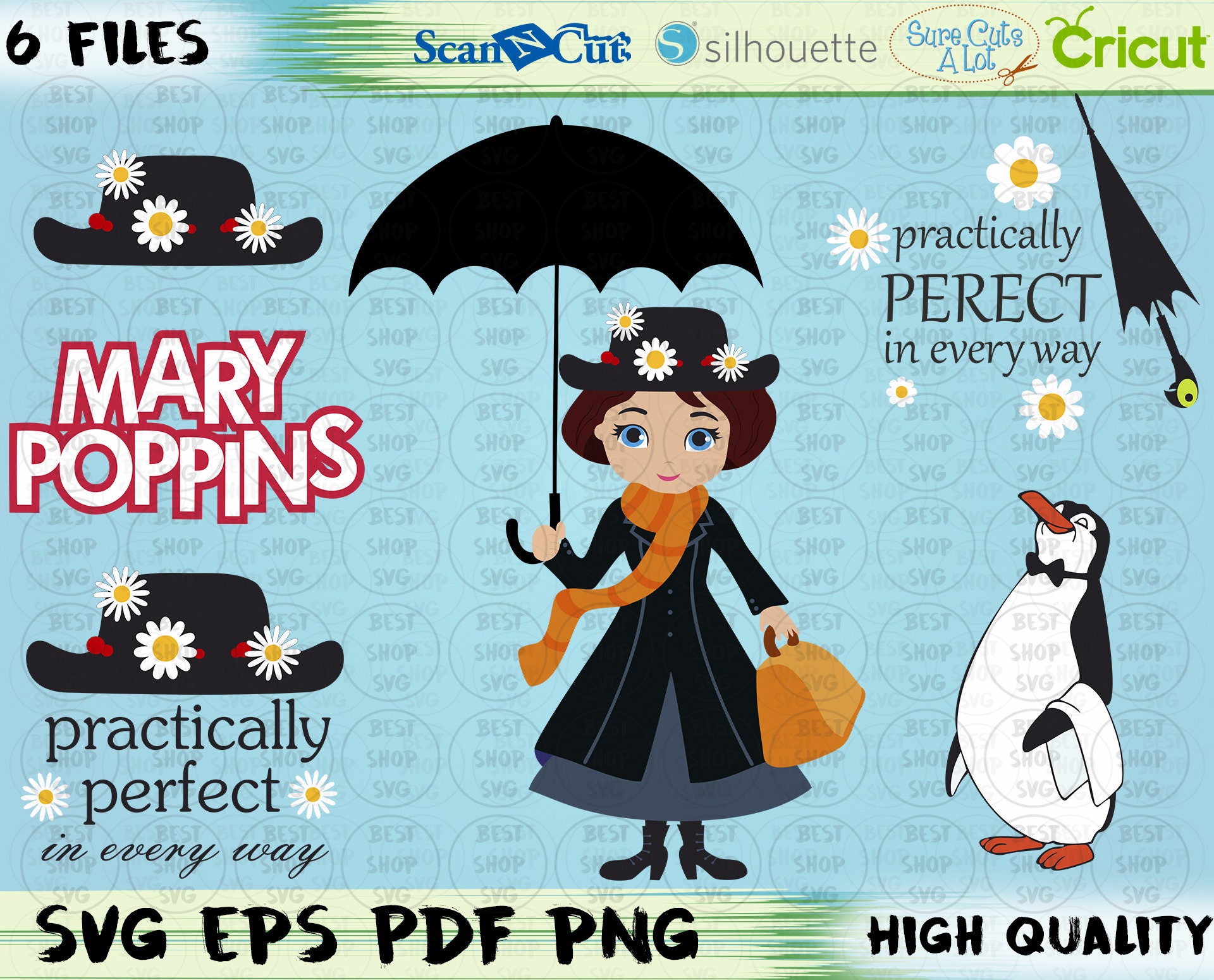 Mary Poppins SVG PNG PDF Practically perfect Disney | Etsy