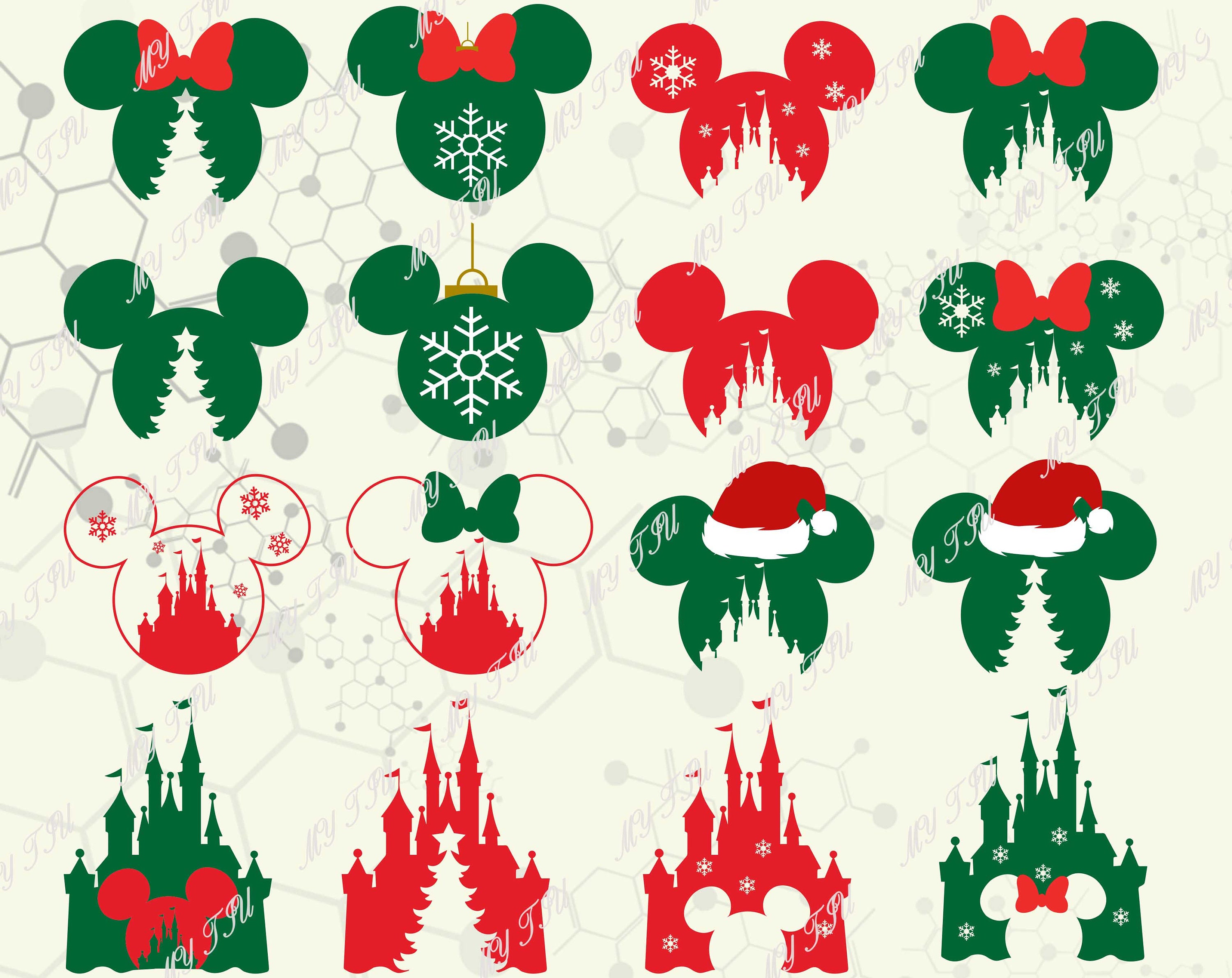 Download Disney Christmas svg file/ Christmas Mickey-Minnie svg dxf ...