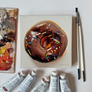 Be Happy - Dipinto ad olio originale Donut -
