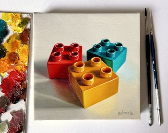 Ordinary things (1) - Original oil painting - Realism art - Toys painting - Hyperrealism