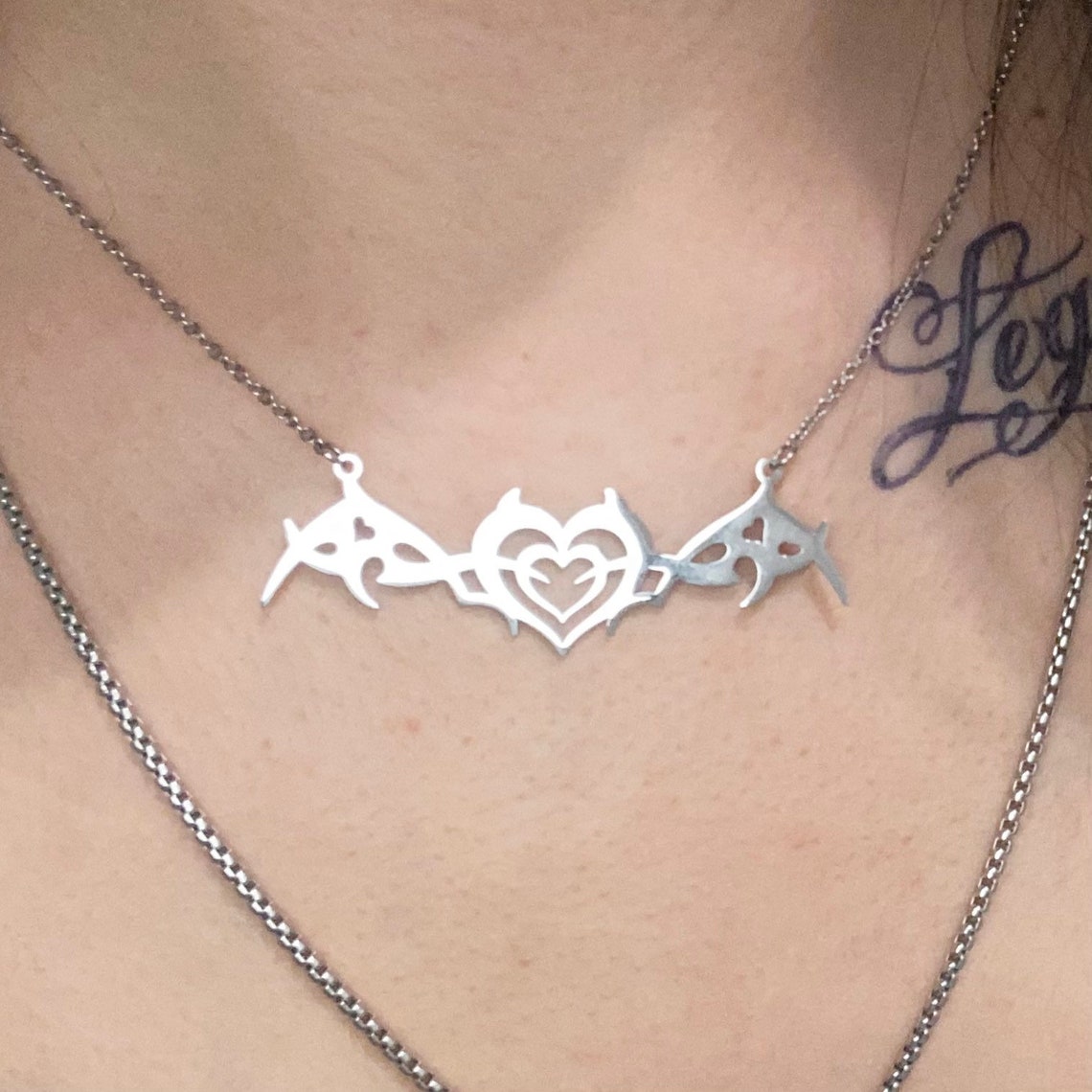 Stainless Steel Heart Tramp Stamp Necklace High Quality Y2k - Etsy