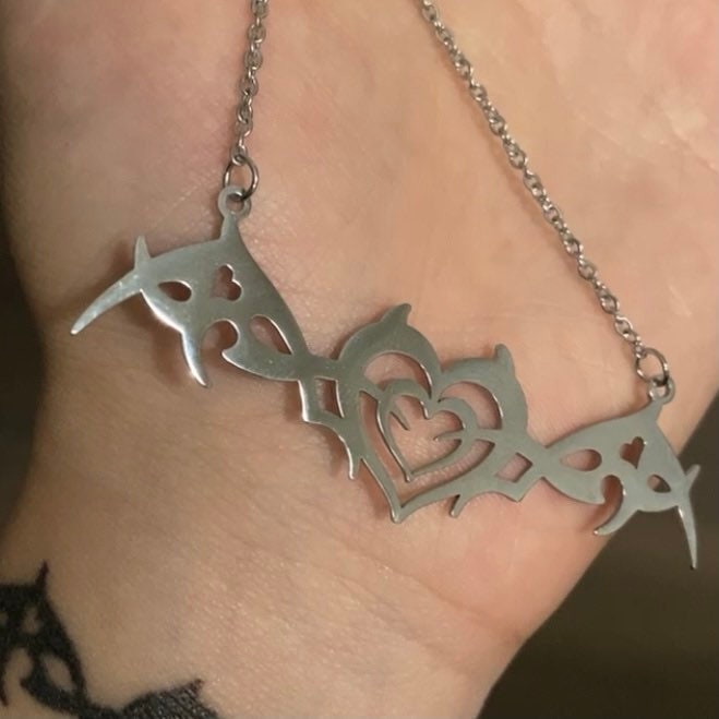 Stainless Steel Heart Tramp Stamp Necklace High Quality Y2k - Etsy
