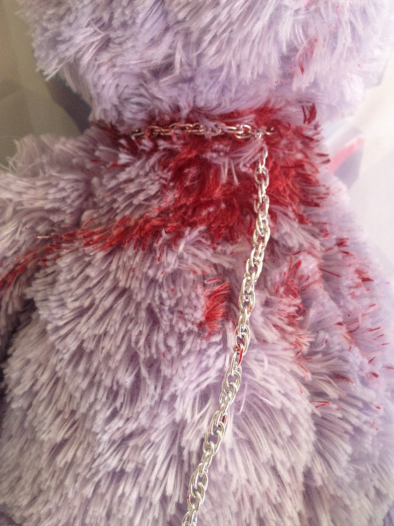 pastel bloody stuffed bunny