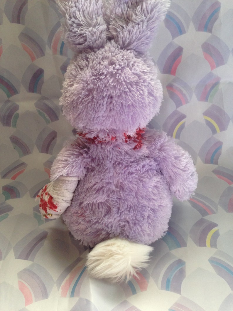 pastel bloody stuffed bunny