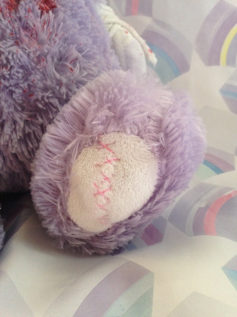pastel bloody stuffed bunny