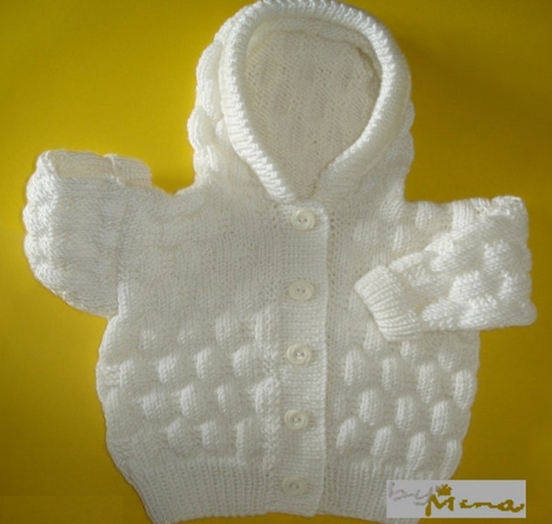 Knitting instructions baby hooded cardigan size 62/68 German / English image 1