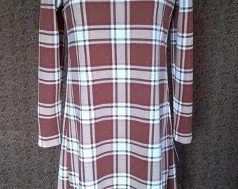 Plaid Rust & Ivory Knit Dress