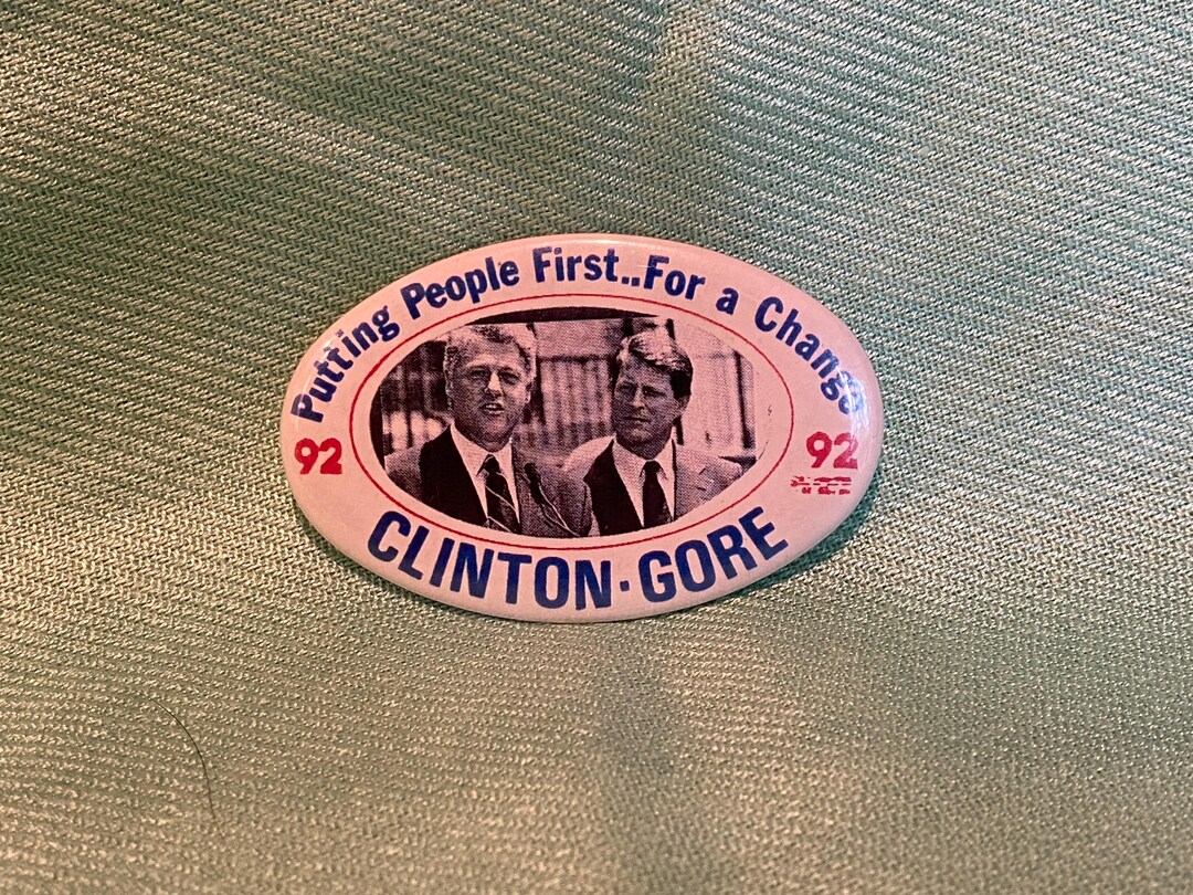 Vintage Clinton/gore Campaign Pin, 1992 - Etsy