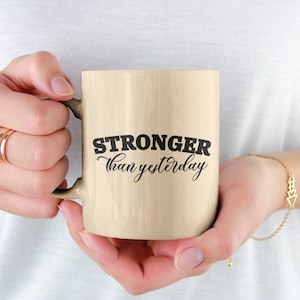 Stronger Than Yesterday SVG Clipart Design Cut File, Gym Workout and Fitness Motivation png Instant Download for Cricut and Silhouette