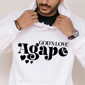 El amor de Dios Ágape Impresión audaz y diseño de corazón cortado Svg Png Jpg Eps Dxf Pdf, CHS