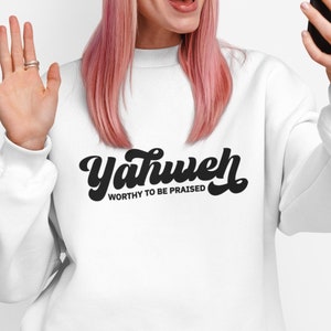 Yahweh digno de ser alabado Diseño de impresión y corte de remolinos, Svg Png Jpg Pdf Eps Dxf, WSHP