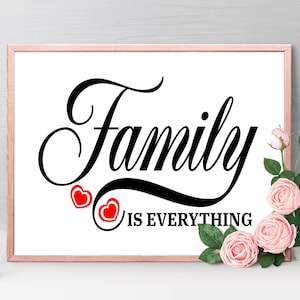 La familia es todo SVG Clipart Diseño Wall Art Cut File, Home Decor Farmhouse Sign Quote png Descarga instantánea para Cricut y Silhouette