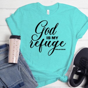 Dios es mi refugio SVG Cortar archivo Clipart Diseño, Refugiado en Jesús Christian Wall Art Descarga instantánea, CHS